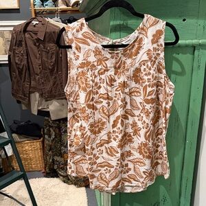 Sonoma Floral Blouse - Brown and Cream
